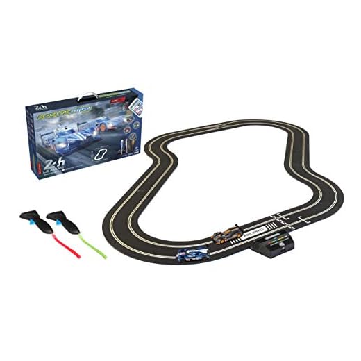 Scalextric ARC Pro App Race Control 24h Le Mans Slot Car Digital 1:32 Slot Car Road Race Track Set C1404T,Blue & Gray