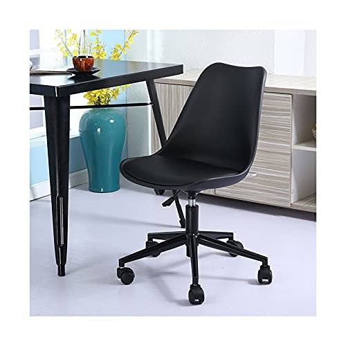 Chaise de bureau pivotante en cuir PU réglable noir et jaune pour ordinateur à domicile