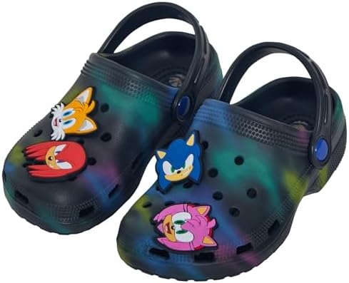 Sabots Sonic The Hedgehog - Sandales Enfants Avec Charms Adjustables Pour Plage Et Maison