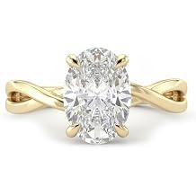 IGI CERTIFIED Oval Cut Diamond Engagement Ring 10K 14K 18K Solid Gold 1.0-3.0 CT Oval Lab Grown Diamond Ring for Women D Color, VS1-VS2 Clarity