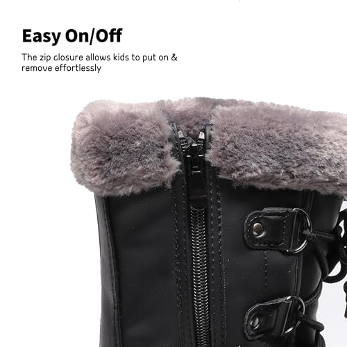 DREAM PAIRS Boys & Girls Faux Fur-Lined Winter Snow Boots for Little/Big Kids4