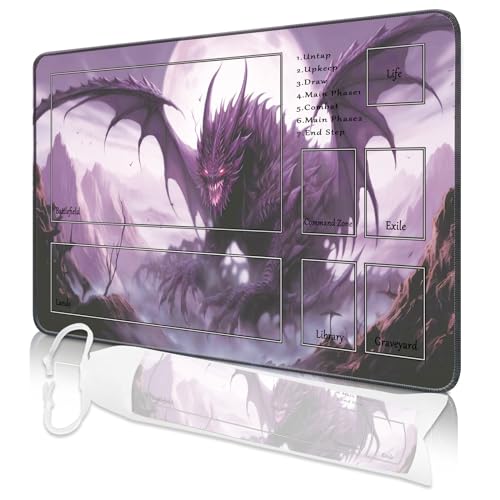 MTG - Tappetino da gioco, 24" x 14", MTG TCG, con bordi cuciti, stampa HD, tappetino da gioco per giochi di carte, antiscivolo, con custodia, albero da combattimento (Style 2)
