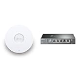 EAP610 Ultra-Slim Wireless Access Point for Business | Omada Wi-Fi 6 AX1800| Seamless Roaming + TP-Link ER605 Wired Gigabit VPN Router, 3 WAN Ethernet Ports + 1 USB WAN, SPI Firewall