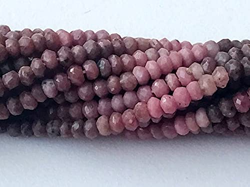 Perles de rhodochrosite naturelle LKBEADS rondelles de 3,5mm pour création de collier de 33cm
