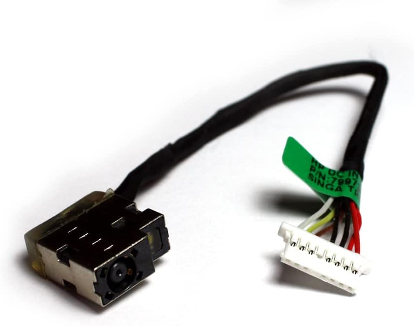 Power4Laptops Long Cable Version (Please Check The Picture) Replacement Laptop DC Jack Socket with Cable Compatible with HP Home 15-ac019na