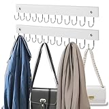 AnDock 2 Pack Purse Organizer Wall Mount with 24 Rotating 180° Coat Rack, 14.6