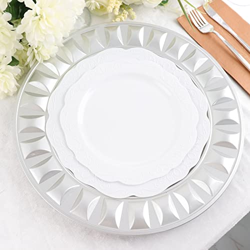 6 Platos Desechables Redondos Silver 13'' Tableclothsfactory miniatura 2