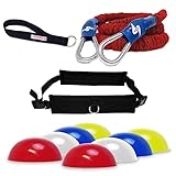 SPEEDSTER QB Drop Trainer- Quarterback Training System Using Resistance Bungee Cord- Includes Anchor, Cones, Bungee, Belt and Free Towel