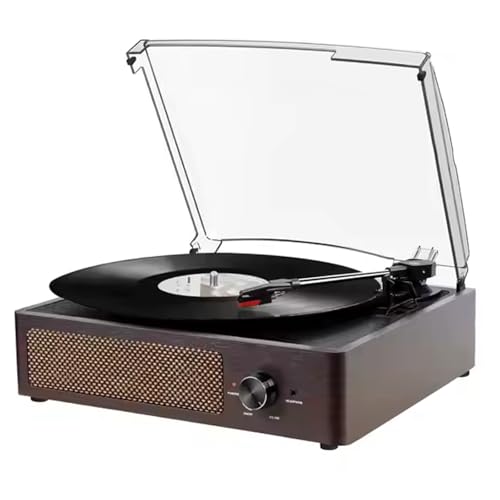 Bluetooth Record Player with Speakers – 3-Size Vinyl Records, 3-Speed Turntable, Wireless Playback, Built-in Stereo Speakers, RCA & Headphone Jacks, MDF Wood & Abs Cover, Ideal for - Les Beatles, Paul McCartney, John Lennon, RIngo Starr, George Harrison Bluetooth Record Player with Speakers - 3-Size Vinyl Records, 3-Speed Turntable, Wireless Playback, Built-in Stereo Speakers, RCA & Headphone Jacks, MDF Wood & Abs Cover, Ideal for