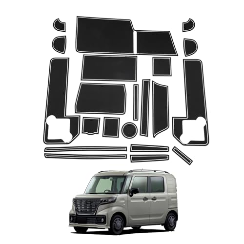 SHAOHAO 新型 スズキ SPACIA スペーシア MK54S MK94S ポケットマットスズキ SPACIA CUSTOM 3代目 に適用 MK54S/94S型 インテリア ラバーマット 車種専用設計 ドアポケットマット ゴムマット 内装パーツ アク