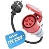 ABSINA Adapter Schuko Stecker auf CEE Kupplung 16A