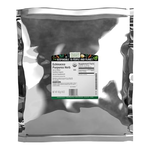 Frontier Organic Echinacea Purpurea Herb, 16 Ounce, Organic Purple Cornflower For Tea, Soup, Lemongrass, Mildly Minty, Kosher