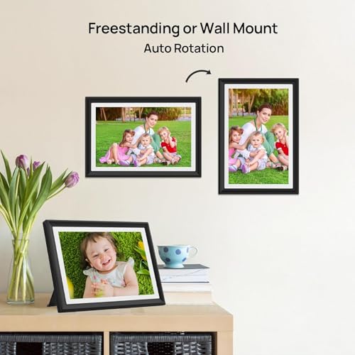 Image of 32GB 10.1 Inch WiFi Digital Picture Frame with 1280x800 HD IPS Touch Screen, Send Photo or Videos via App or Email,Support USB Drive /SD Card Extend Storage,Auto-Rotate,Wall Mountable
