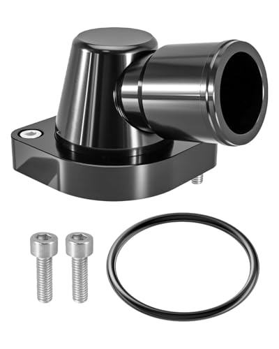 Billet Swivel Thermostat Housing Water Neck 90 1.5 Inch Compatible with GM LS LS1 LS2 LS3 LS7 LS9 LSA L76 L92 Engine, Black