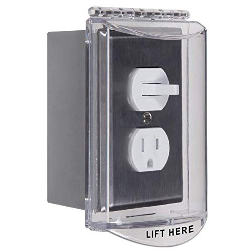 Safety Technology International, Inc. STI-6519 Single-Gang Hinged Clear Protective Polycarbonate Cover Multipurpose with Mounting Plate