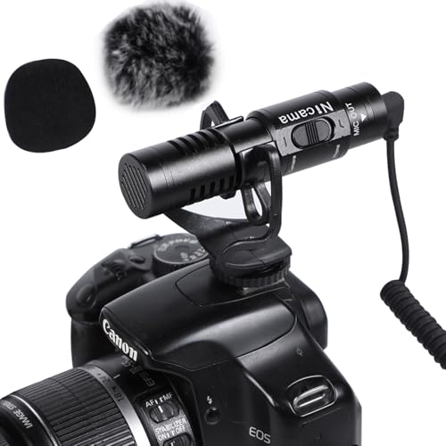 Nicama SGM8 Camera Shotgun Video Microphone with 1 Furry Windscreen Muff for DSLR Camera Camcorders Audio Recorder Smartphone