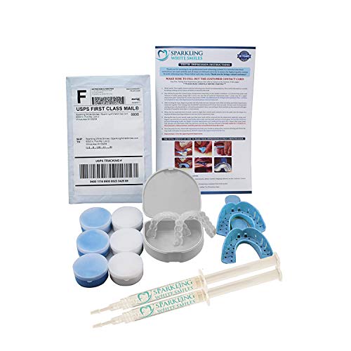 Custom Teeth Whitening Trays + 2 Syringes of Premium Teeth Whitening Gel - Same As Dentist - Order Direct and Save - Whiten Teeth Fast! Made in USA