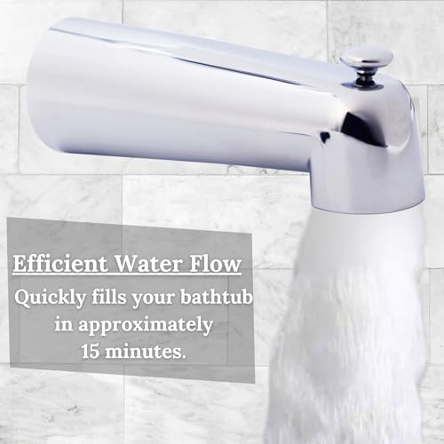 Westbrass E507D-1F-26 7" Reach Wall Mount Tub Spout with Diverter, Polished Chrome by Westbrass - Image 5