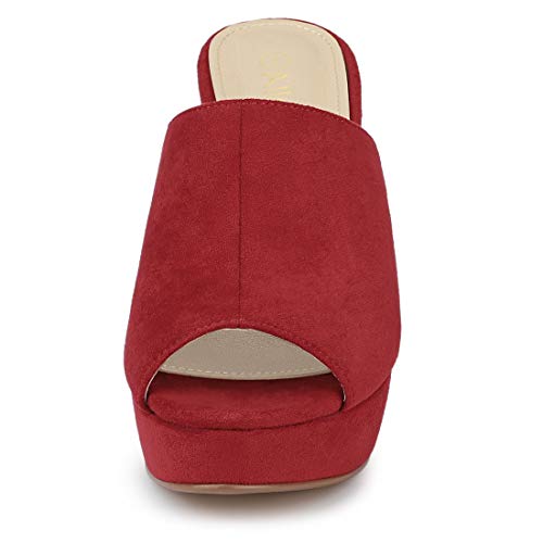 Image of Allegra K Women's Open Toe Platform Chunky Heel Slides Sandals | Party Sandals