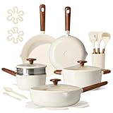 Ceramic nonstick coating with durability of perfection is free of PFAS PTFE Free, and the other harmful chemicals. You can enjoy your cooking on carote cookware safely & easily. Enjoy effortless cooking and cleaning with exceptional performance and u...