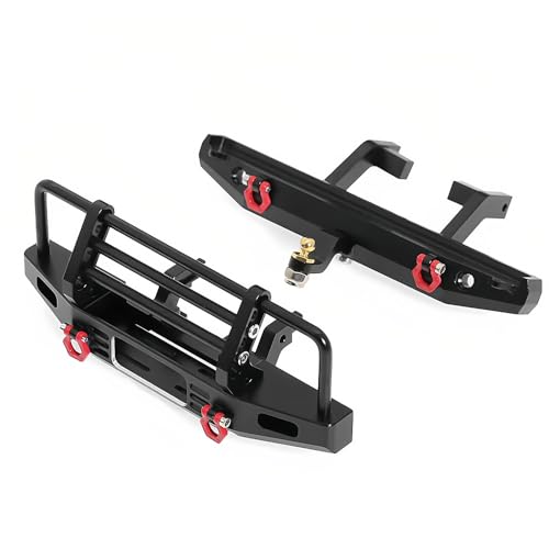 GLOBACT Metal Bumper Set with Winch for 1/18 RC Crawler TRX4M Defender Upgrade