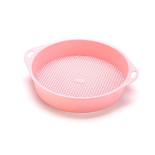 BGY Soil Sieve Fine Mesh For Compost Tools Mini With Handle Stone Net und Shaped Household Practical Planting Filter Gardening(Pink)