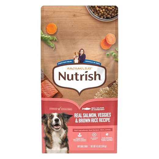 Nutrish Rachael Ray Adult Dry Dog Food Real Salmon, Veggies & Brown Rice Recipe, 4.5 lb. Bag