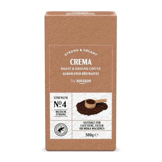 by Amazon Café moulu crème expresso, torréfaction légère, granulés, 500 g – Certification Rainforest Alliance