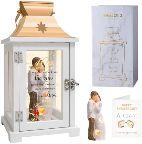 10th Wedding Anniversary Lantern, Best 10th Anniversary Wedding Gifts for Couple Parents Wife Husband Tin 10 Years of Marriage for Him Her, Unique 10th Wedding Ideas