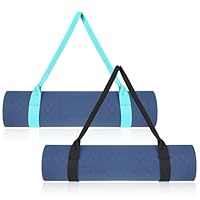 2 Stück Tragegurt Yogamatte Verstellbar Yogaband Yoga Mattengurt Rutschfest Yogagurt Gurt Yogamatten Yoga Mat Strap für Fitnessmatten Gymnastikmatte Sportmatte (155 × 3.8 cm Schwarz und Seagreen)