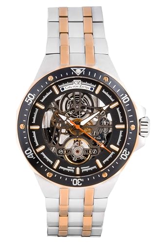 Carl von Zeyten Automatikuhr Urberg 0094 BKRM - Herren-Armbanduhr mit skelettiertem Zifferblatt, Edelstahlgehäuse Bicolor, Saphirglas, Automatikwerk Cal. 414-46 mm Ø - Made in Germany