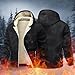 Famzuneu Warme Fleecejacke Herren, Fleecejacke Herren mit Kapuze und Reißverschluss Outdoor Winterjacke Große Größen Warm Winter Gefüttert Jacke Outdoorjacke Wintermantel mit Kordelzug Schwarz 6XL