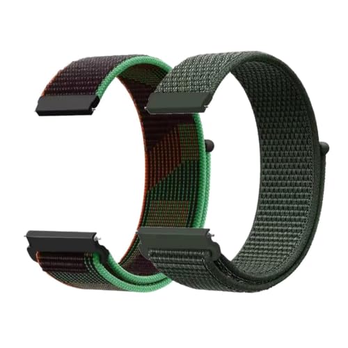 [DASQBC] 2Pcs 20mm 22mm Nylon Loop Strap For Watch 5 46mm 4pro Buds GT6 PRO GT6 GT5 Sports Bracelet Braided Breathable Band(Mosa