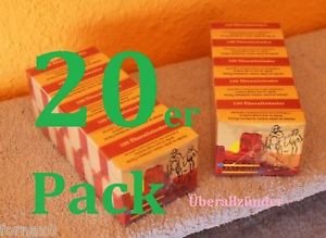 Überallzünder Streichhölzer 20er PACK Zündhölzer Outdoor Camping Cowboy Matches Überall