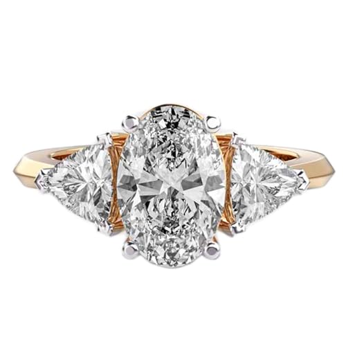 Bague ovale moissanite en argent plaqué or, le bijou idéal pour sublimer vos soirées