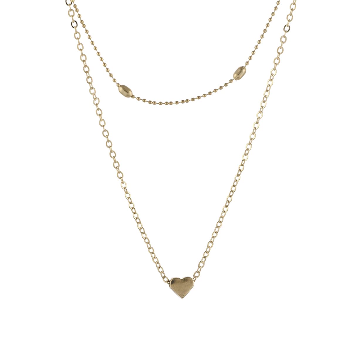 VOYLLA Trendy Essentials Tiny Heart Lightly Embellished Brass Gold Plated Necklace for women (B0BN694CWZ) Amazon Price History, Amazon Price Tracker