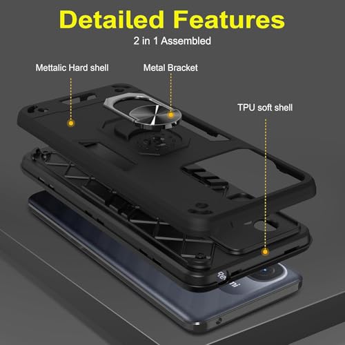 Image of NDCOM for Redmi 12C Back Covers | Compatible Redmi 12 C Back Cover | Premium Design Redmi 12C Cover | Sleek and Stylish Back Case Ring Holder Case