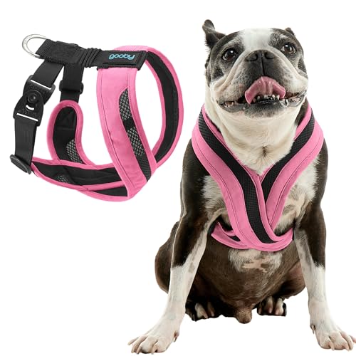 Image of Gooby Comfort X One Dog Harness, Choke-Free, Flamingo Pink, Small | Escape-free contracting fit; Choke-free deep V-neck; Snap & swivel buckles; Shock-absorbing; Breathable mesh