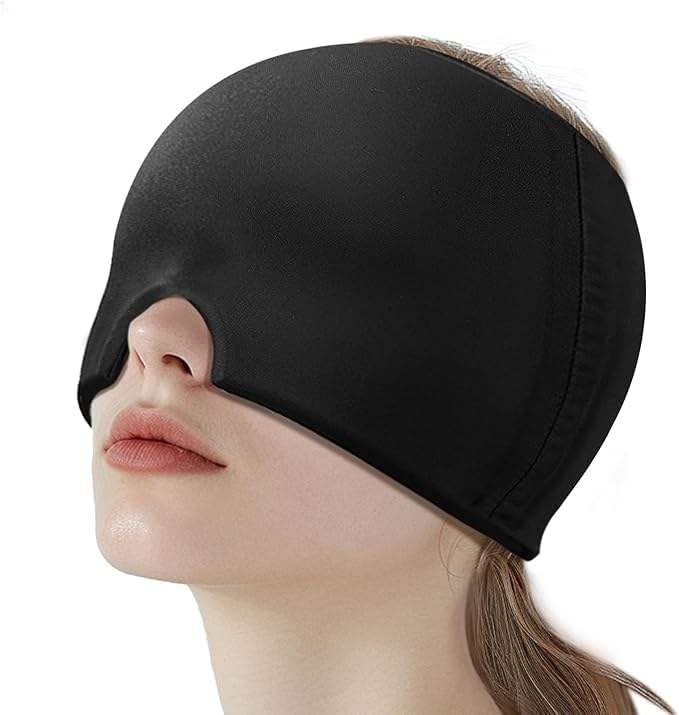 Image of NEYU Migraine Relief Cap for Headache - Reusable Ice Pack Head Wrap Mask for Migraines, Sinus Pressure & Stress Relief - Hot & Cold Therapy Gel Cap for Men & Women (2 Piece) Multicolor