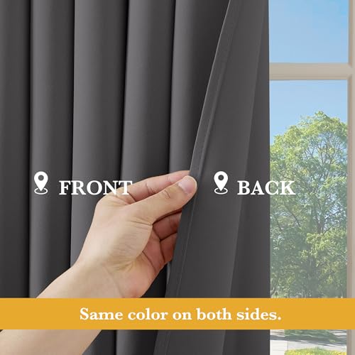 Image of RYB HOME Blackout Thermal Insulated Curtains, Portable Curtain for Sliding Glass Door /Storage /Space Room Divider, Large Window Treatment Room Divider Panel, W80 x L84, Grey, 1 Panel