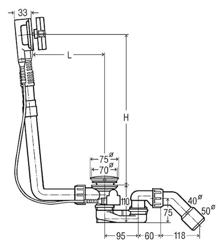 Viega Ab- und Überlaufgarnitur Multiplex 40 / 50 mm, verchromt, 6162.45, 101909, Klein