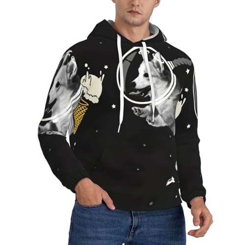 Pull en polyester pour homme avec poche kangourou style décontracté