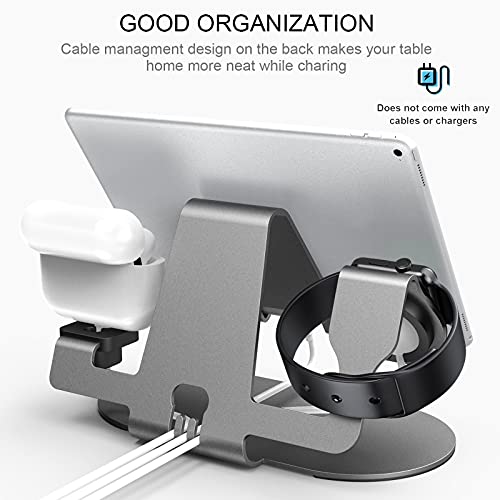 3 in 1 Phone Stand for Desk Aluminum Apple Watch Charger Stand Phone Holder for iPhone 14 13 12 11 All Series, iWatch Series 8/SE2/7/6/SE/5/4/3/2, AirPods, iPad - Thumbnail 3