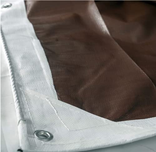 Watershed Innovations HydraTarp Heavy-duty Waterproof Reversible Tarp, 20 by 20 Feet, White/Brown