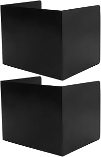 Alipis 2 PCS Trennwand Schreibtisch, Faltbarer Sichtschutz Schreibtischteiler Schwarz, U-Form Tischtrennwand Set aus PP, Sichtschutzpaneel für Schule, Büro, Bibliothek inklusive 8 Etiketten