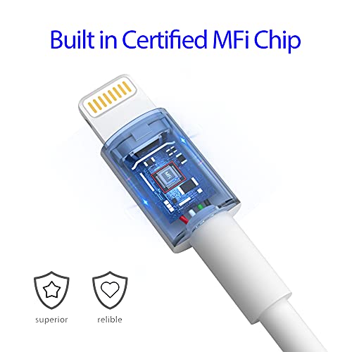 Image of Apple iPhone /iPad Charger /Charging Cable /Cord /Line,Heardear Lightning to USB Cable[MFi Certified] for iPhone 11 Pro Max /XS Max /XR /X /8 /7 /6s /6 /Plus /5 SE /5s,iPad Pro /Air /Mini(White 1.6FT /0.5M) Original
