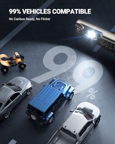 Image of SEALIGHT 10X Super Brighter H11 /H8 /H9 Light Bulb than Origin, 6500K White Built-in Driver, 50000LM H9 /H8 /H11 LED Bulb 360 Adjustable Plug-N-Play, 70000Hrs Lifespan IP68 Waterproof, Pack of 2