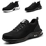 Bawalon Arbeitsschuhe Für Damen Herren Stahlkappenschuhe Bequeme Sicherheitsschuhe Leich Atmungsaktiv rutschfest 39