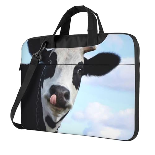 Sac ordinateur 13 pouces motif vache sacoche bandoulière pc portable