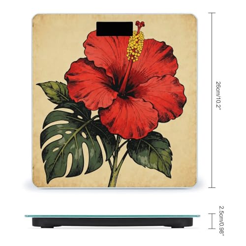 Báscula Digital para Baño Tropical Flower de Vidrio miniatura 2